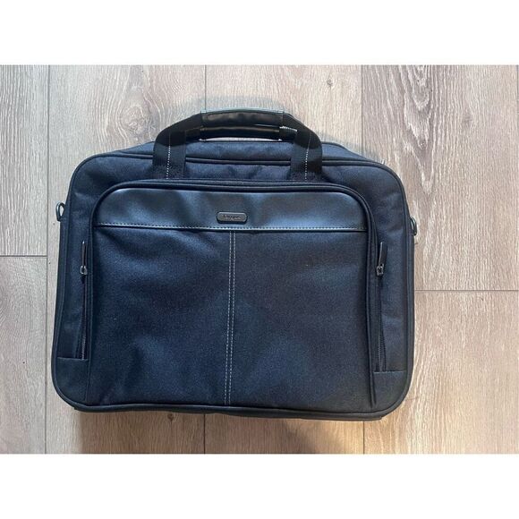 Targus Classic Slim Ergonomic Briefcase Laptop Black Messenger Bag 16 Adjustable - Picture 7 of 9